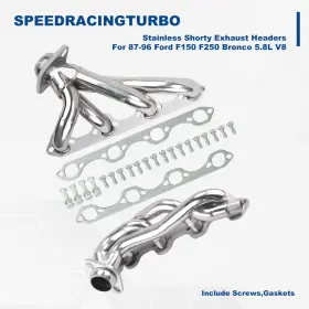 Speedracingturbo Sptegs-ehd1071 Stainless Exhaust Manifold Header For 87-96 Ford Bronco F-150 F-250 5.8l V8