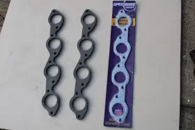 41811016 Speedway Motors Big Block Chevy Header Flanges With Gaskets Bbc 3/8 Thick 396 427 454 502