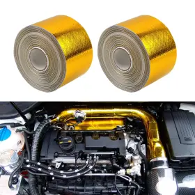 Ymx3-1-sp-ex006-20-2 Sporacingrts 2 Inch X 65.6ft Gold Heat Barrier Tape Reflective Glass Fiber Wrap For Engines