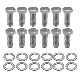 K9830 Srs 12pcs 3/8-16 Chrome Hex Head Bolts Grade 5
