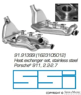 91.913ssi Ssi Porsche Heat Exchanger Set - 911 Mfi 91913ssi