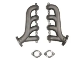 Ss10001 Super Shops Ls Cast-iron Exhaust Manifolds - Natural Inch As-cast Finish Pair