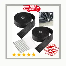 Ch1106 Superfastracing 2 Roll X Inch 50ft Black Exhaust Wrap Header Manifold Fiberglass Heat Tape