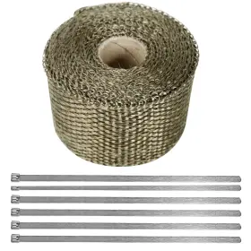 F30525 Superfastracing Exhaust Manifolds Titanium Heat Wrap Tape Thermal Lava 2ftft X 5m And 6 Ties