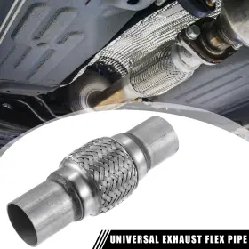 Switchpart 726215362961 Universal 1.85 Inch X 2 With Ends 7.95 Long Exhaust Flex Pipe Double Braid Tube New