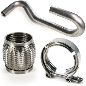 8250 System1 Designs 8091 8520 8260 2.5 Inch Mandrel Bend Ujl 180 Degree To 4 Flex Pipe And V-band
