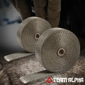 Tma-p2ttpiz05parw Team-alpha 2ftft X 50ft Exhaust Header Heat Wrap Cover Manifold Pipe With 5 Ties Titanium 2pcs