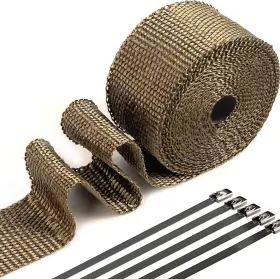 Hy-3729 Tooomplus Exhaust Heat Wrap 2ftft X 16ft Fiberglass Shield 5m Yello