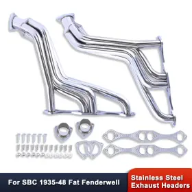 265-400 Transmountracing R27147 For Chevy Small Block V8 1935-1948 Fat Fenderwell Headers Stainless