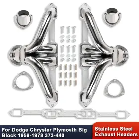 383-440 Transmountracing R27148 For Chrysler Dodge Plymouth Big Block 1959-1978 Shorty Headers Stain
