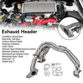 C265-a036 Vipih Exhaust Header Fit Impreza Wrx/sti Gdb Gg Ej20/ej25 02-06 Stainless Steel