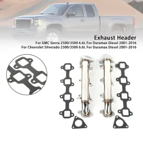 C265-a138 Vipih Stainless Exhaust Manifold Header Fit Chevy Duramax Diesel 6.6l 2001-2016