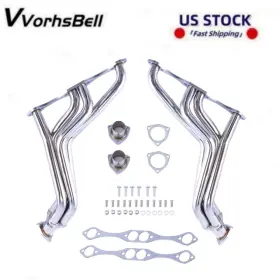 Eh28124-3d Vvorhsbell Fat Fenderwell Headers With Gasket For Chevy Sbc 283-400 1935-1948 Stainless Steel