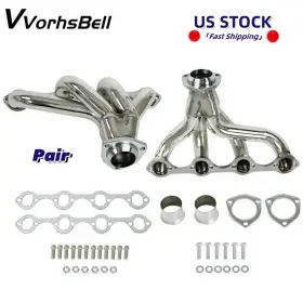 289-302-351 Vvorhsbell Eh28962x-3d Pair Stainless 4-1 Headers Kit For Ford V8 Sbc Small Block Hugger Us