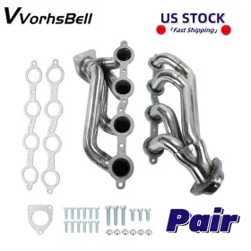 Eh28985-3d Vvorhsbell Shorty Manifold Header For 02-16 Chevy Silverado 1500 2500hd 3500hd 4.8 5.3 6.0l