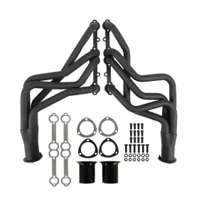 Wb10016 White Box Long Tube Header - Black Paint 1-5/8 Inch Primaries 3