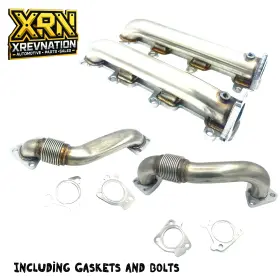 Xrn 484 57 127 High Flow Exhaust Manifolds And Up Pipes For 01 16 Chevy Gmc 6.6l Duramax Diesel