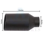Stainless Steel Exhaust Tip Black Bolt 4" Inlet / 7" Outlet 15" Long New. Price: $32.49.