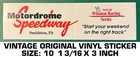 Motordrome Speedway Vintage Original Vinyl Decal Sticker-winston Nascar Racing New. Price: $9.45.