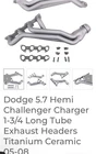Bbk Longtube Headers For Dodge Charger 2005 -2009 Titanium Ceramic New. Price: $400.00.