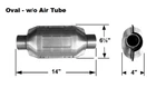 Exhaust 602204 Universal Catalytic Converter Oval 2" In/out Epa Pre-obdii New. Price: $85.05.