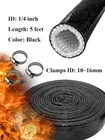 Heat Shielded Fire Sleeve With Clamps For Automotive Hose & Wiring - 5FT Black New. Price: $21.07.
