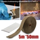 2" 16FT Titanium Fiberglass Lava Basalt Exhaust Header Pipe Heat Wrap Roll 5TIES New. Price: $11.99.