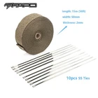 Fapo Heat Wrap 2"X 50FT Roll Titanium Header Pipe Lava Manifold Exhaust 10 Ties New. Price: $17.99.