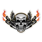 Skull Wings Flaming Exhaust, Vinyl Decal Sticker, Indoor Outdoor, 3 Sizes, #9289 New. Price: $5.96.