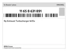 Genuine Bmw Rp Exhaust Turbocharger W/ex 11-65-8-631-891 New. Price: $2862.10.