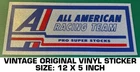 All American Racing Team Pro Super Stocks Vintage Original Decal Sticker - Nhra Used. Price: $13.02.