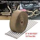 2" 50FT Titanium Basalt Manifold Header Exhaust Pipe Heat Wrap +10 Ties Kit New. Price: $22.59.