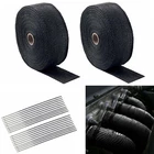 Roll 2" 50FT Black Fiberglass Exhaust Header Pipe Heat Wrap TAPE+20 Ties Kit New. Price: $27.02.