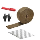 Exhaust Heat Wrap 2" 16' Titanium Fiberglass Shield Tape Rolls ... New. Price: $19.57.