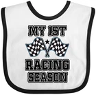 Inktastic My 1ST Racing Season Checkered Flags Bib Car Road Babys Boy New. Price: $14.99.