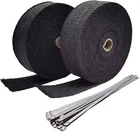 Ucreative Black Fiberglass Exhaust Header Heat Wrap 2" 50' With 10PCS 11.8 Inc New. Price: $44.99.