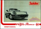 Alfa Romeo Spider Owners Manual Veloce Handbook Guide 1984-1989 Convertible New. Price: $59.95.