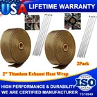 2X 2" Titanium Exhaust Heat Wrap Roll For Motorcycle Fiberglass Shield Tape New. Price: $18.99.
