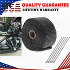 16FT Black Fiberglass Exhaust Header Pipe Heat Wrap Insulation Tape + 5 Ties Kit New. Price: $11.59.
