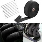 2" 50FT Roll Fiberglass Exhaust Header Pipe Heat Wrap Tape Black +10 Ties Kit New. Price: $17.83.