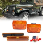 4PC Amber Bumper Signal+fender Side Marker Lights For Jeep 1987-1995 Wrangler Yj New. Price: $36.99.